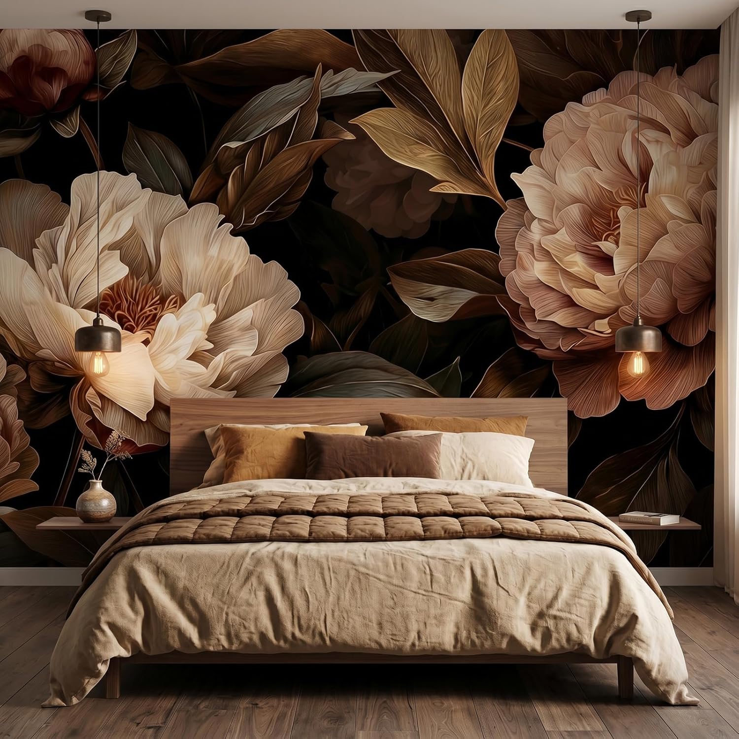 Interior Design Home Decor - Zarif Şakayık Çiçek Goblen Duvar Asılı