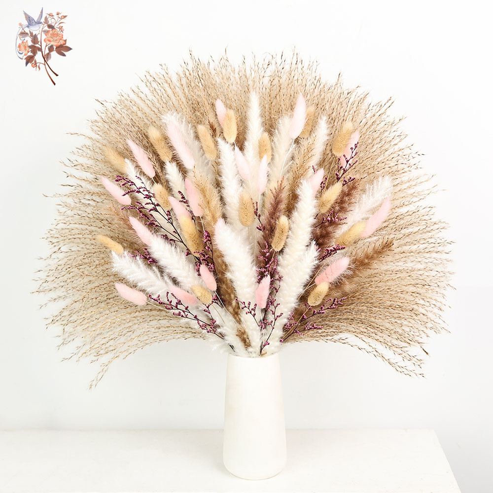 Dried Pampas Bundle - Kabarık Pampas Tavşan Kuyruğu Çimi Pembe
