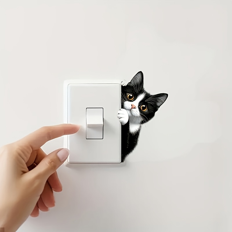 Interior Design Home Decor - Çok Sevimli Siyah Kedi Anahtarı Çıkartmaları