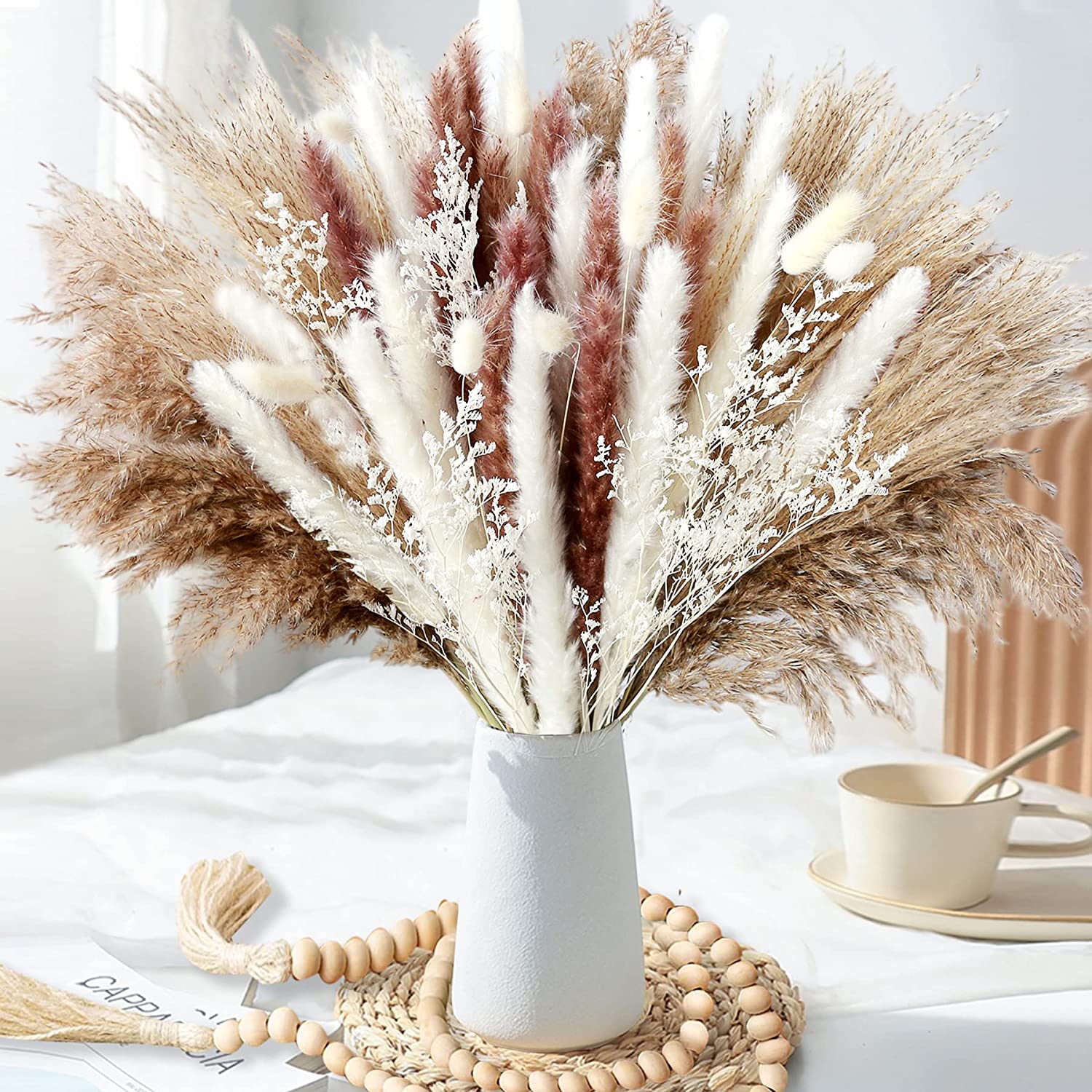 Dried Pampas Bundle - Ev Masa Dekorasyonu Kurutulmuş Bitkiler Çiçekler