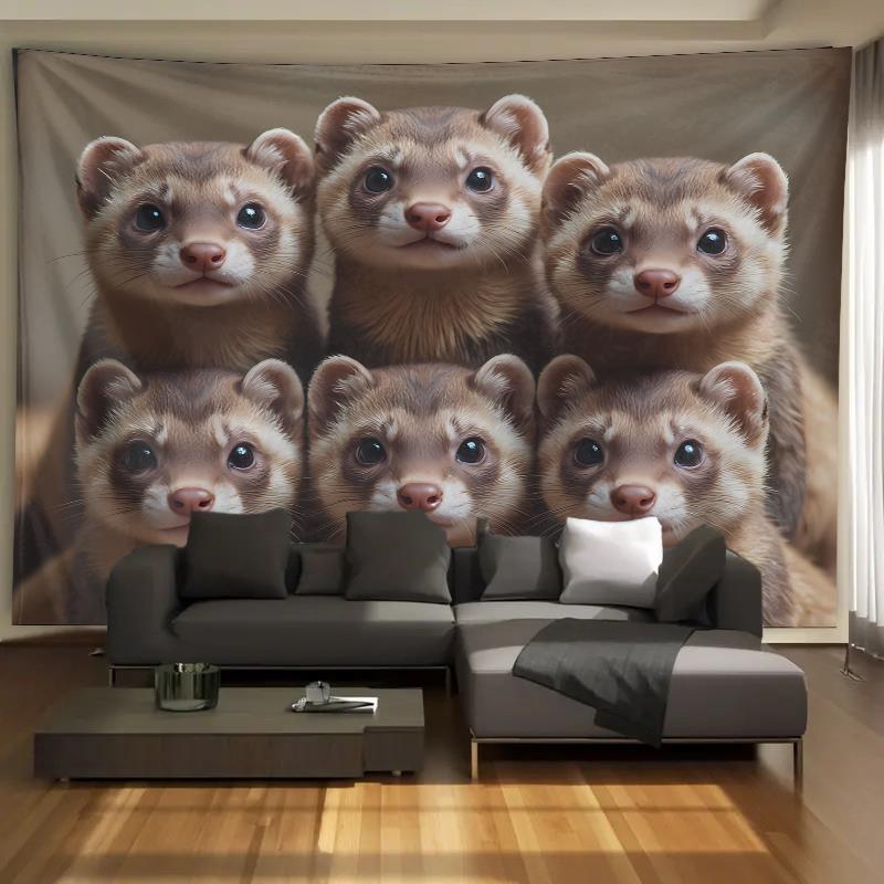 Sevimli Gelincik Grubu Goblen  - Interior Design Home Decor incelemesi ve fiyatı