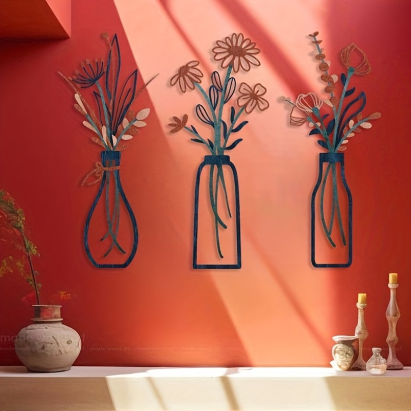 3 Büyük Çiçek Desenli Duvar Sa - Interior Design Home Decor incelemesi ve fiyatı