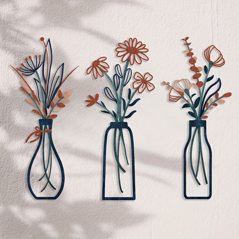 3 Büyük Çiçek Desenli Duvar Sa - Interior Design Home Decor incelemesi ve fiyatı