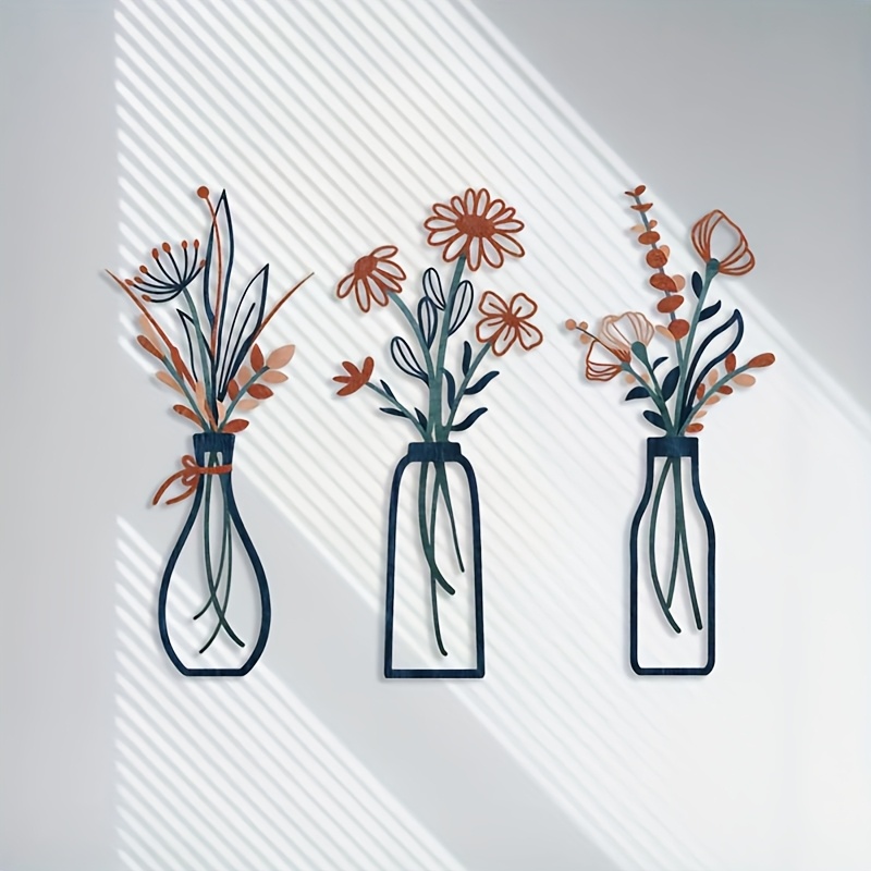 3 Büyük Çiçek Desenli Duvar Sa - Interior Design Home Decor incelemesi ve fiyatı