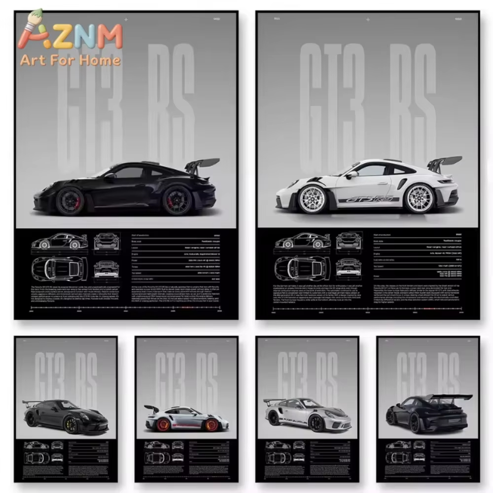 1 adet Minimalist 911 GT3-RS 7 - Interior Design Home Decor incelemesi ve fiyatı